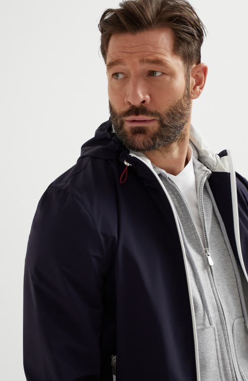 Brunello Cucinelli Men Nylon Blouson Jacket In Navy Blue