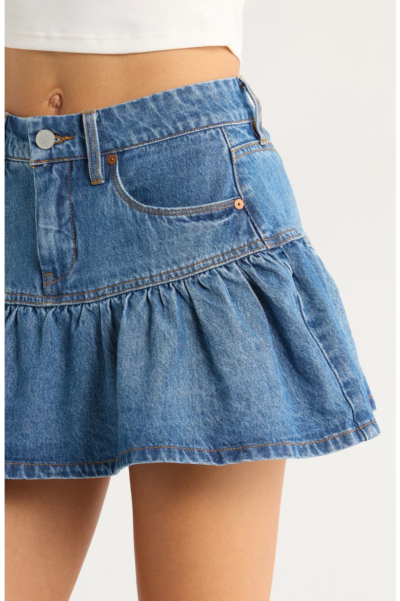 Gathered Denim Skirt, Alternate, color, RAIN OR SHINE