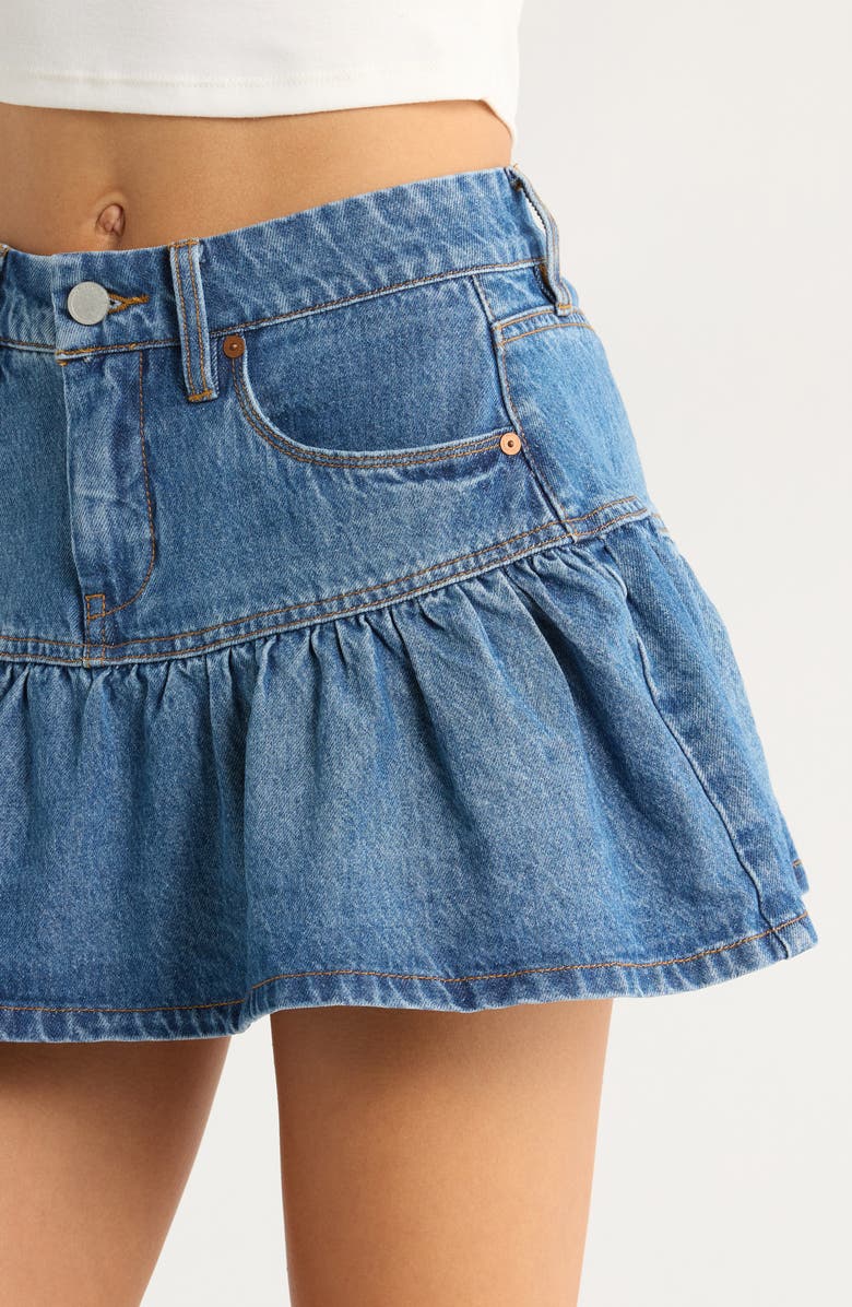 BLANKNYC Gathered Denim Skirt, Alternate, color, Rain Or Shine