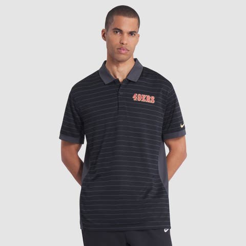 Men
s Nike  Black San Francisco 49ers 2025 Rivalries Collection Sideline Victory Striped Dri-FIT Polo