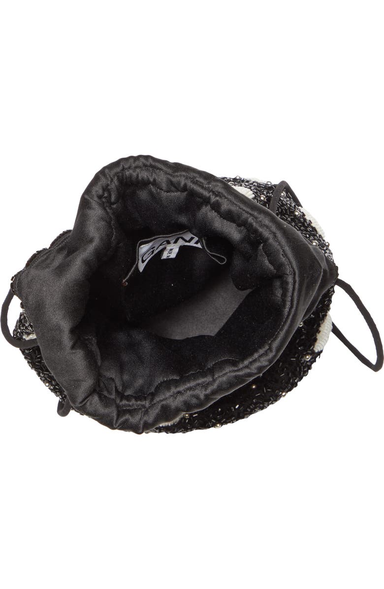 Ganni Hand Beaded Drawstring Bag, Alternate, color,
