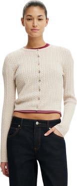 Cotton On Women's Cotton Crew Neck Cardigan