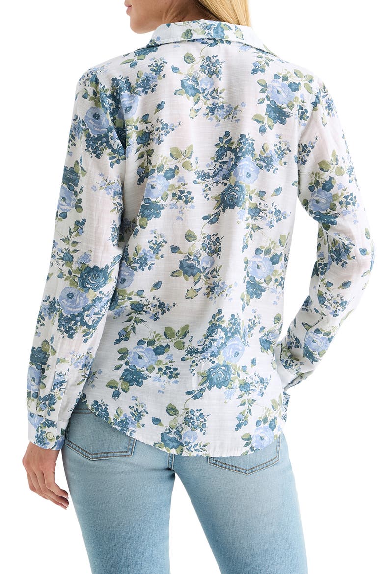 Heart Print Button-Up Shirt, Alternate, color, CREAM MULTI