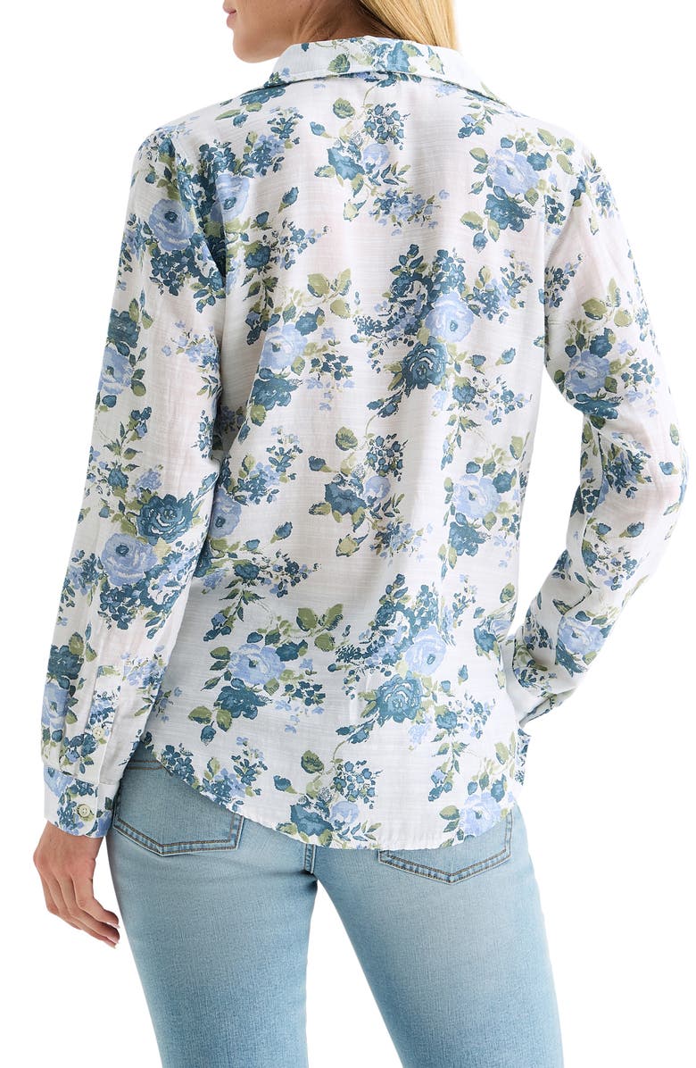 Lucky Brand Heart Print Button-Up Shirt, Alternate, color, Cream Multi