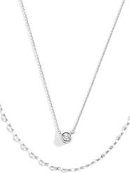 Mint & Lily Classic Bezel Necklace and Petal Chain Set