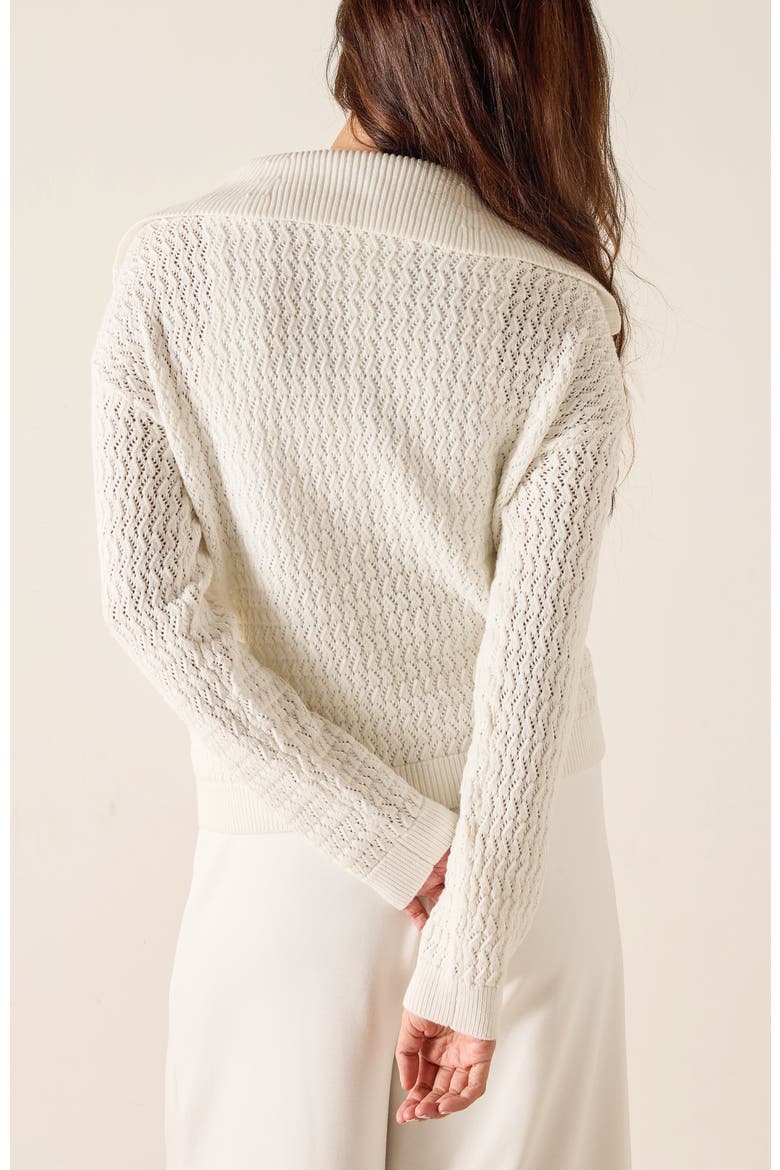 Simone Quarter Zip Sweater, Alternate, color, White