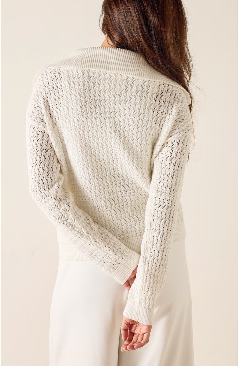 Voyageur by MERSEA Simone Quarter Zip Sweater, Alternate, color, White