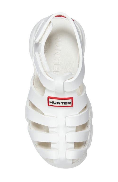 Hunter Belah Lug Sole Fisherman Sandal In White