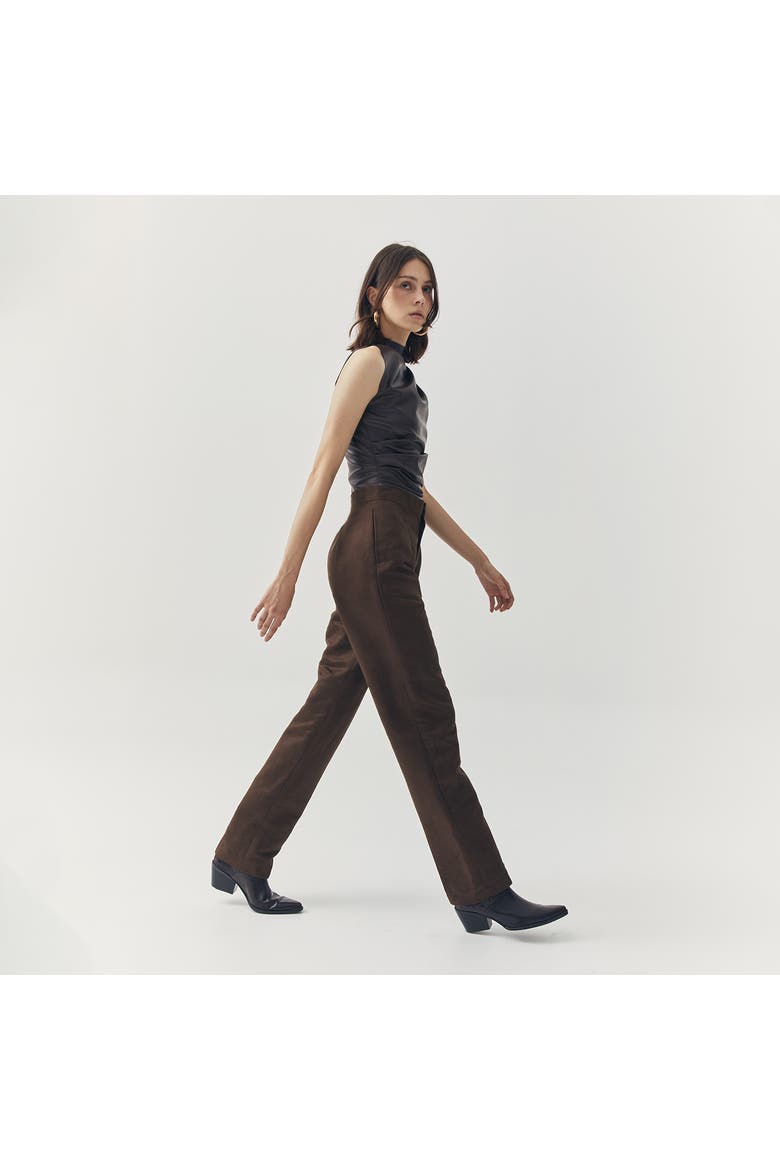 Jett Suede Pants, Alternate, color, Brown