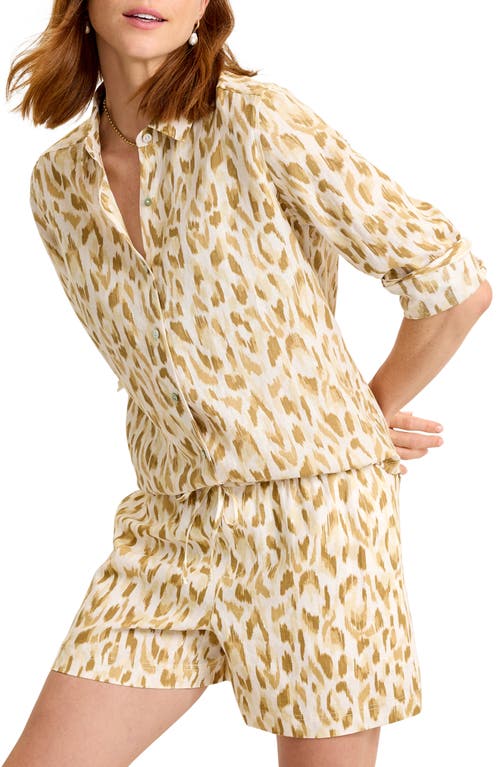 Tommy Bahama Cheetah Cove Linen Shirt In Multi