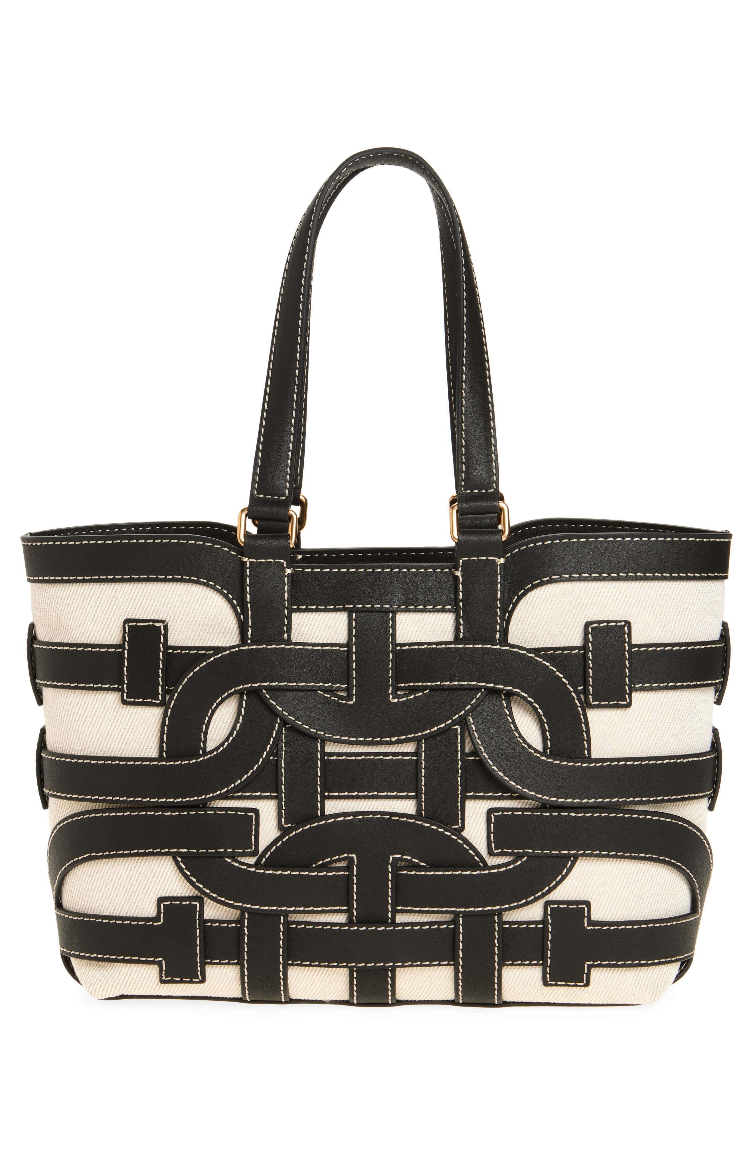 Sam Edelman Small Bay Leather Tote, Alternate, color, Black