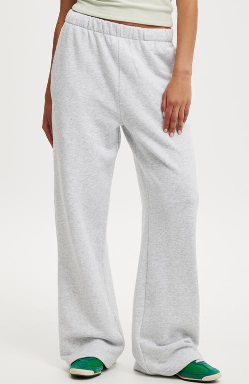 Cotton On Classic Fleece Wide Leg Sweatpant In Soft Grey Marle