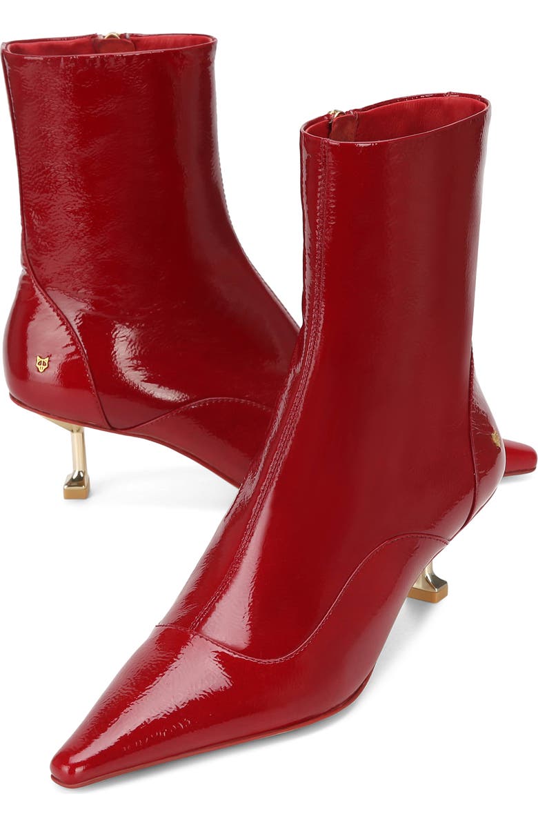 Naked Wolfe Tempting Pointed Toe Bootie, Alternate, color, Red-Crinkle Patent Leather