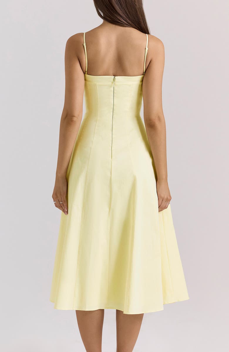 Dolly Seamed Stretch Cotton Twill Midi Sundress