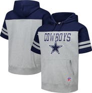 Mitchell & Ness Men's Mitchell & Ness Gray Dallas Cowboys Off Field Vintage Logo Short Sleeve Pullover Hoodie