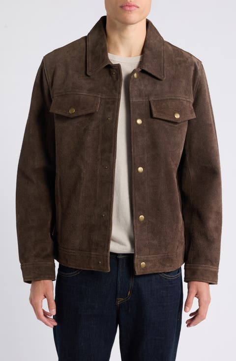 Leather Snap Front Jacket