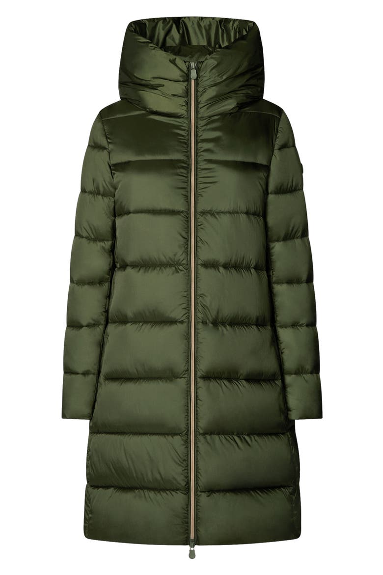 Lysa Quilted Hooded Longline Coat, Alternate, color, PINE GREEN