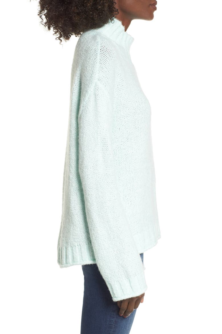 Cozy Mock Neck Sweater, Alternate, color, GREEN LILY
