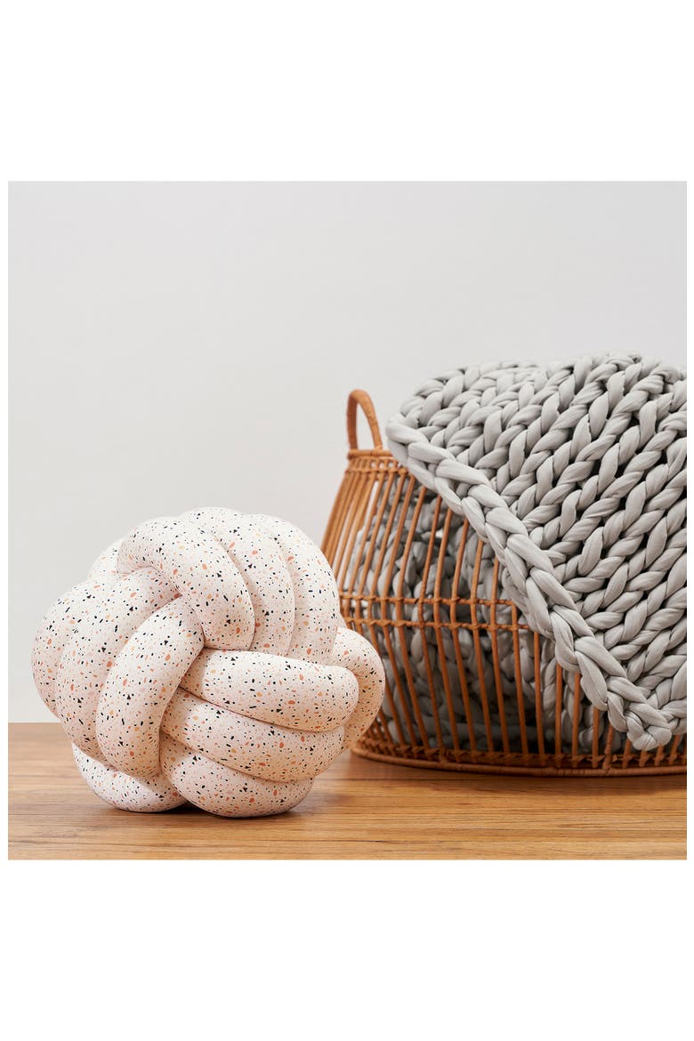 Hugget Knot Organic Cotton Accent Pillow, Alternate, color, TERRAZZO