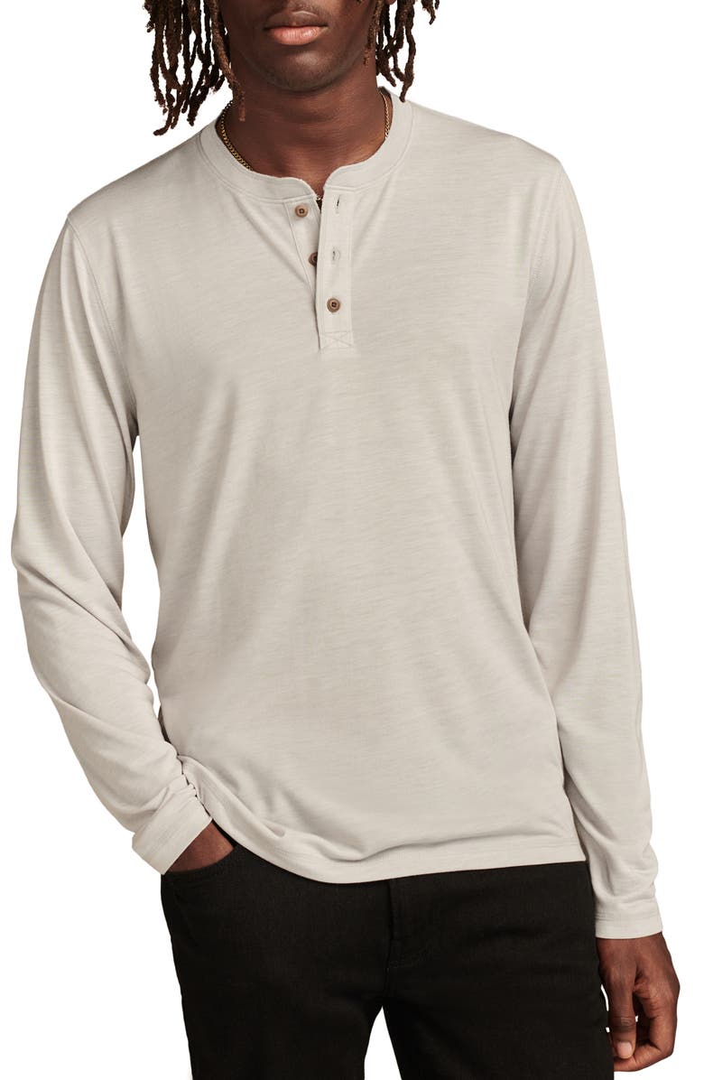 Lucky Brand Long Sleeve Slub Jersey Henley, Main, color, Heather Grey