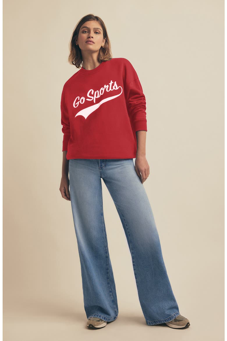 Go Sports Sweatshirt, Alternate, color, RED