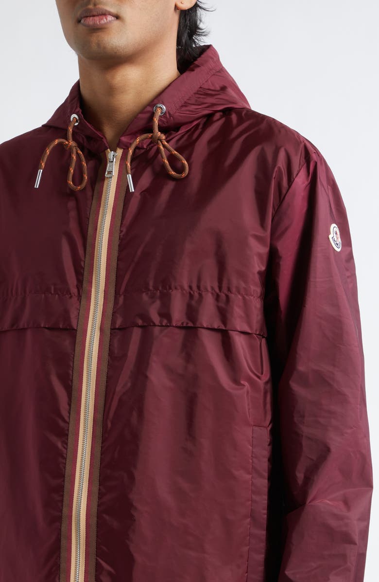 Moncler Nidge Hooded Windbreaker, Alternate, color, Goth Red
