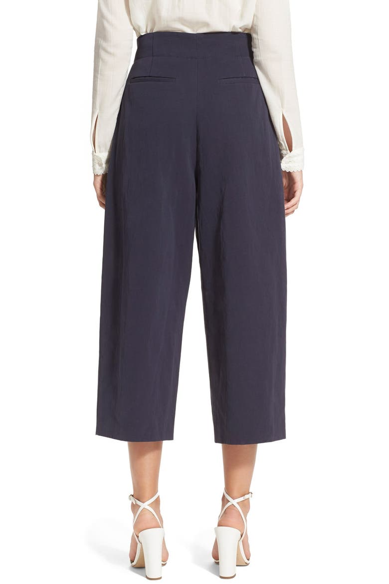 'Rielly' Washed Cotton Crop Pants, Alternate, color, NAVY