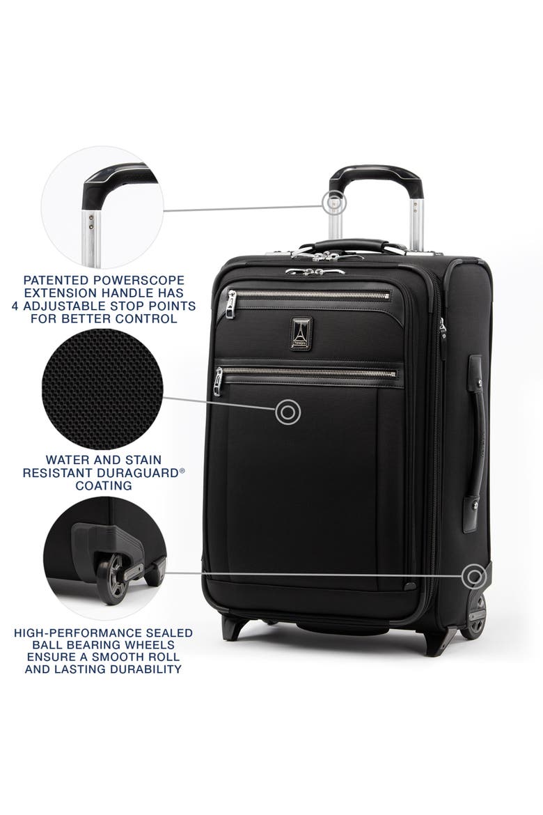 Platinum Elite Softside Expandable 22" Upright Carry On Luggage, Alternate, color, Shadow Black