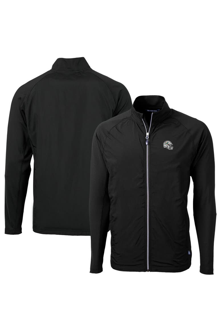 Men's Cutter & Buck  Black Miami Dolphins Helmet Adapt Eco Knit Hybrid Recycled Full-Zip Jacket, Main, color, Black