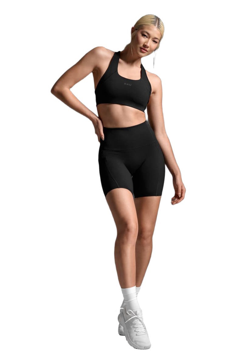 2XU Form Stash Hi-Rise Comp 6 Inch Shorts, Main, color, Black