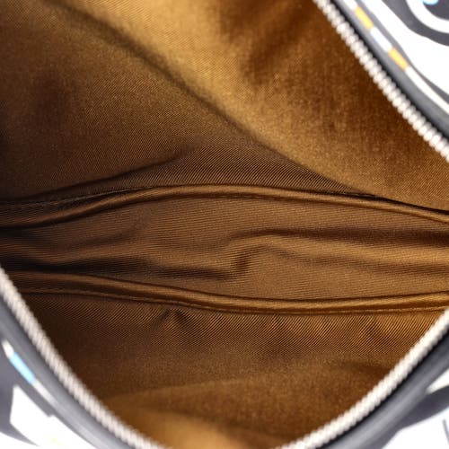 Pre-owned Hermes  Hermes Sursoie To Go Pouch Printed Silk And Leather In Black
