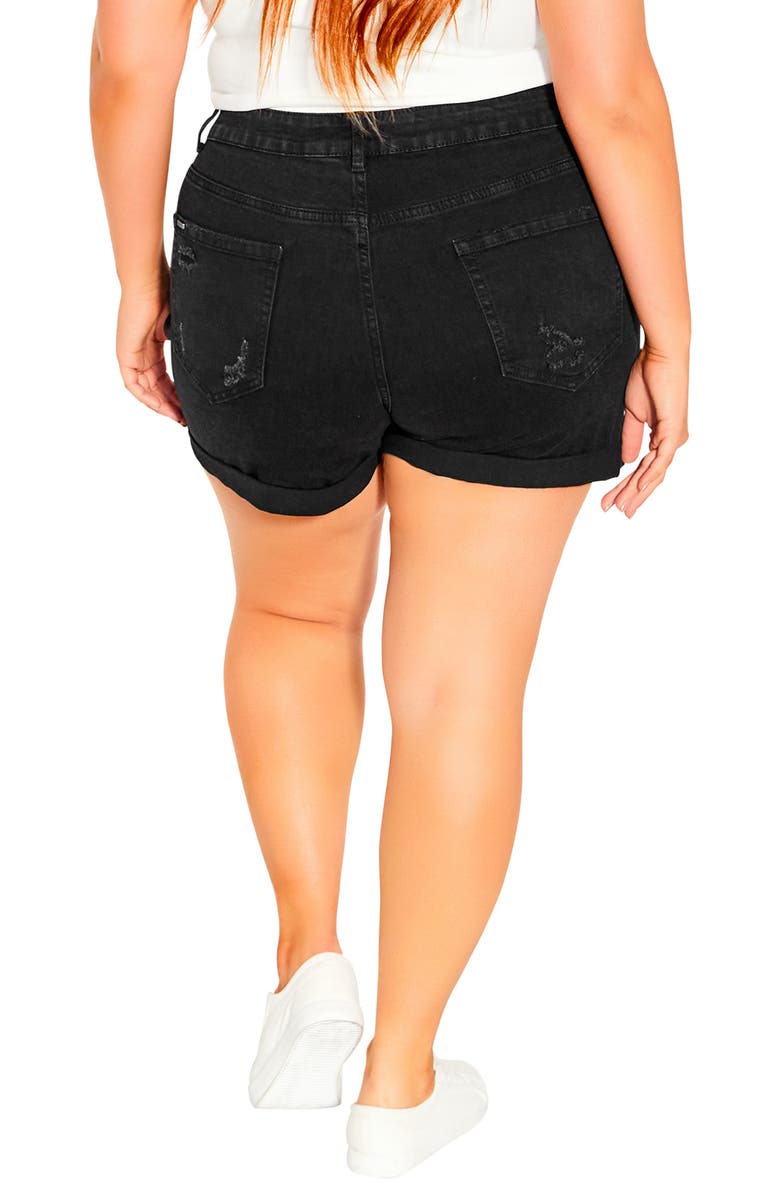 City Chic Ripped Love Shorts, Alternate, color, 