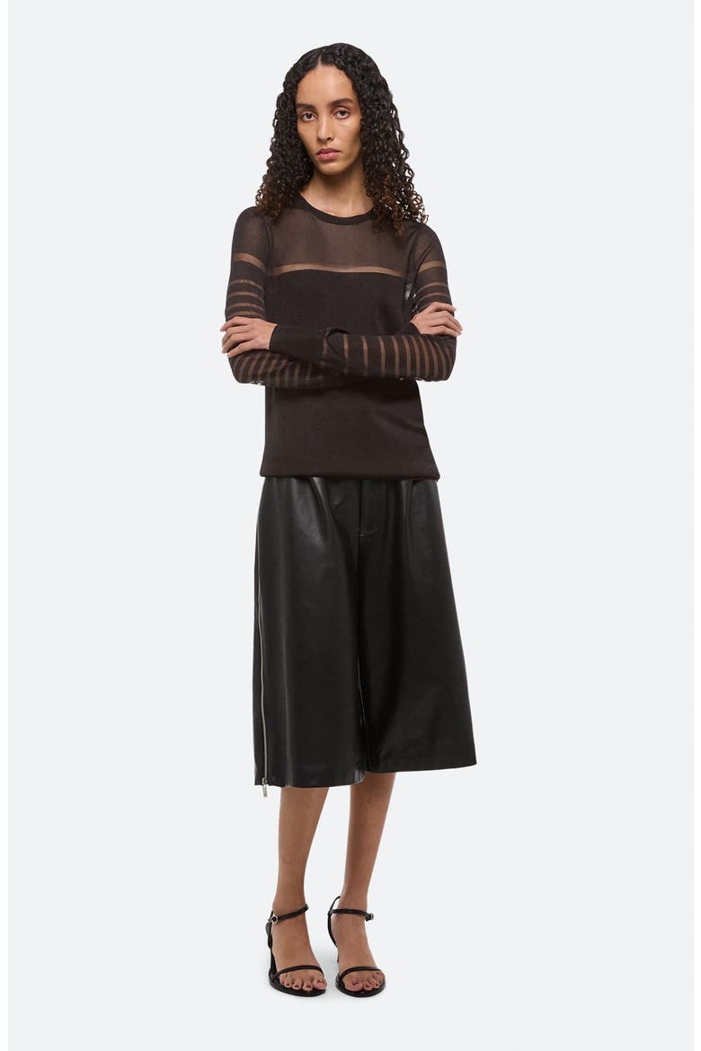 Burnout Stripe Sheer Top, Alternate, color, ESPRESSO - D1P