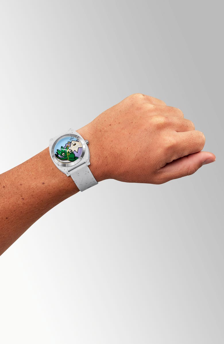 Nixon x Hannah Eddy Time Teller OPP Silicone Strap Watch, 39.5mm, Alternate, color, 