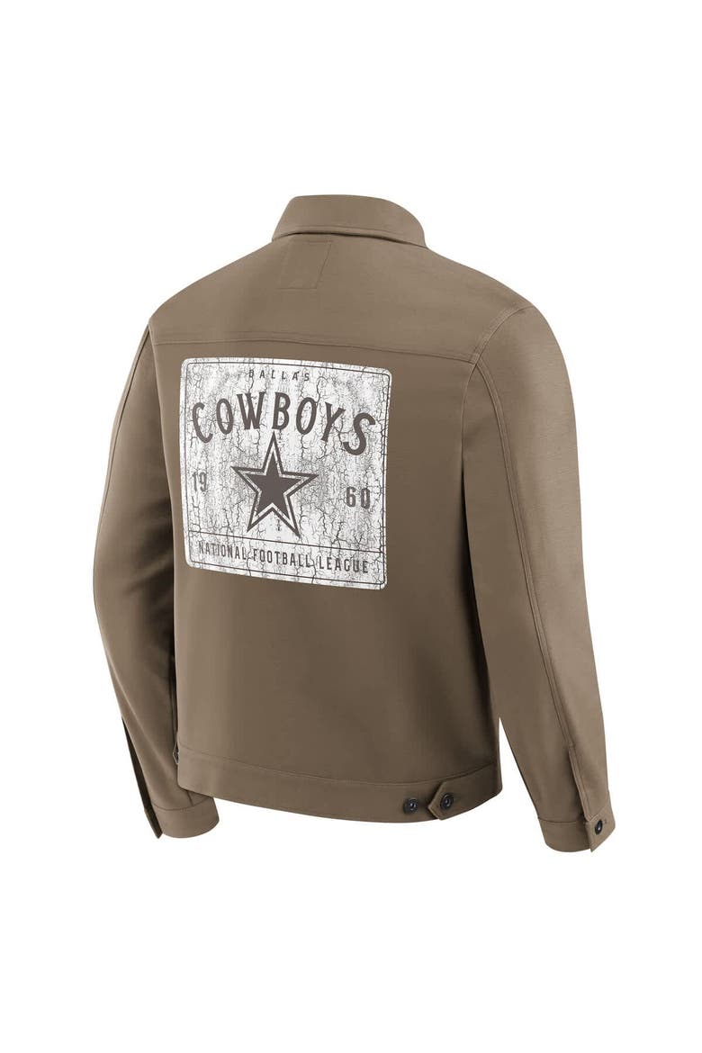 Men's Darius Rucker Collection by Fanatics Tan Dallas Cowboys Trucker Full-Button Jacket, Alternate, color, Tan