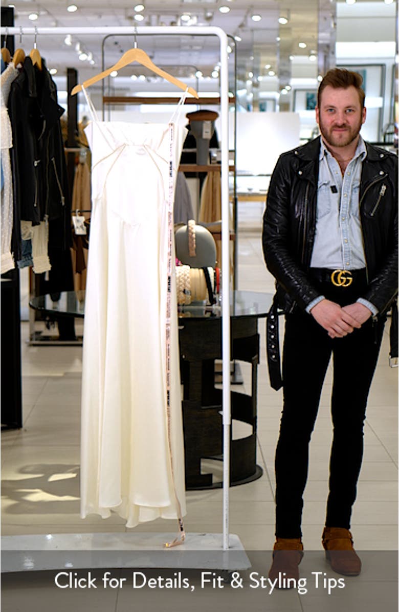 Anabella Lace-Up Satin Gown, sales video thumbnail