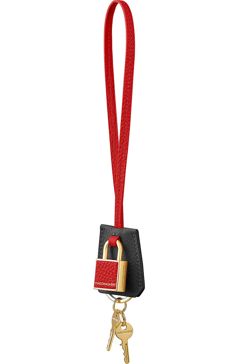 MAISON de SABRÉ The SABRÉMOJI Padlock Charm, Alternate, color, Rouge Noir