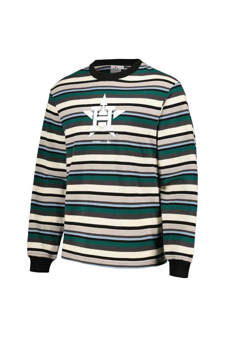 Men's PLEASURES Cream/Green Houston Astros Ballpark Long Sleeve T-Shirt, Alternate, color, Cream