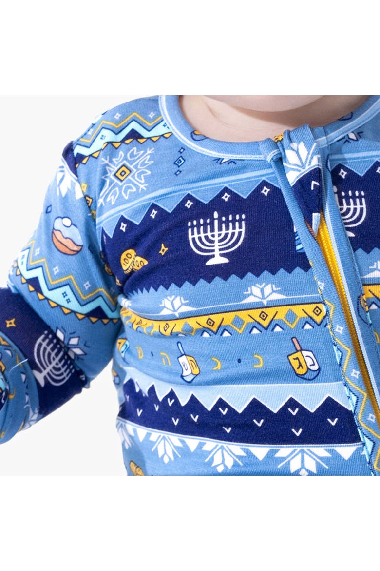 Baby Hanukkah Fair Isle Convertible Footie, Alternate, color, Hanukkah Fair Isle