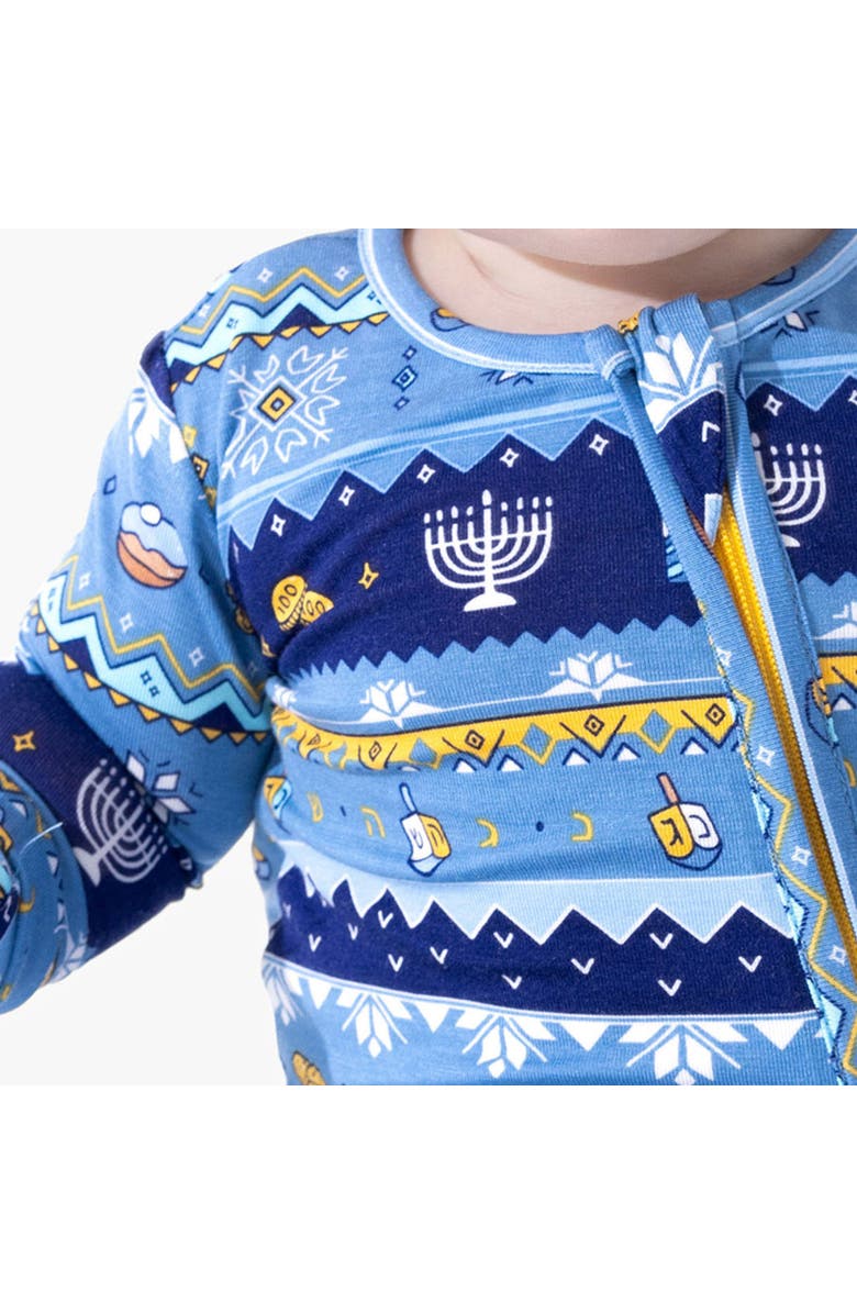 Bellabu Bear Baby Hanukkah Fair Isle Convertible Footie, Alternate, color, Hanukkah Fair Isle