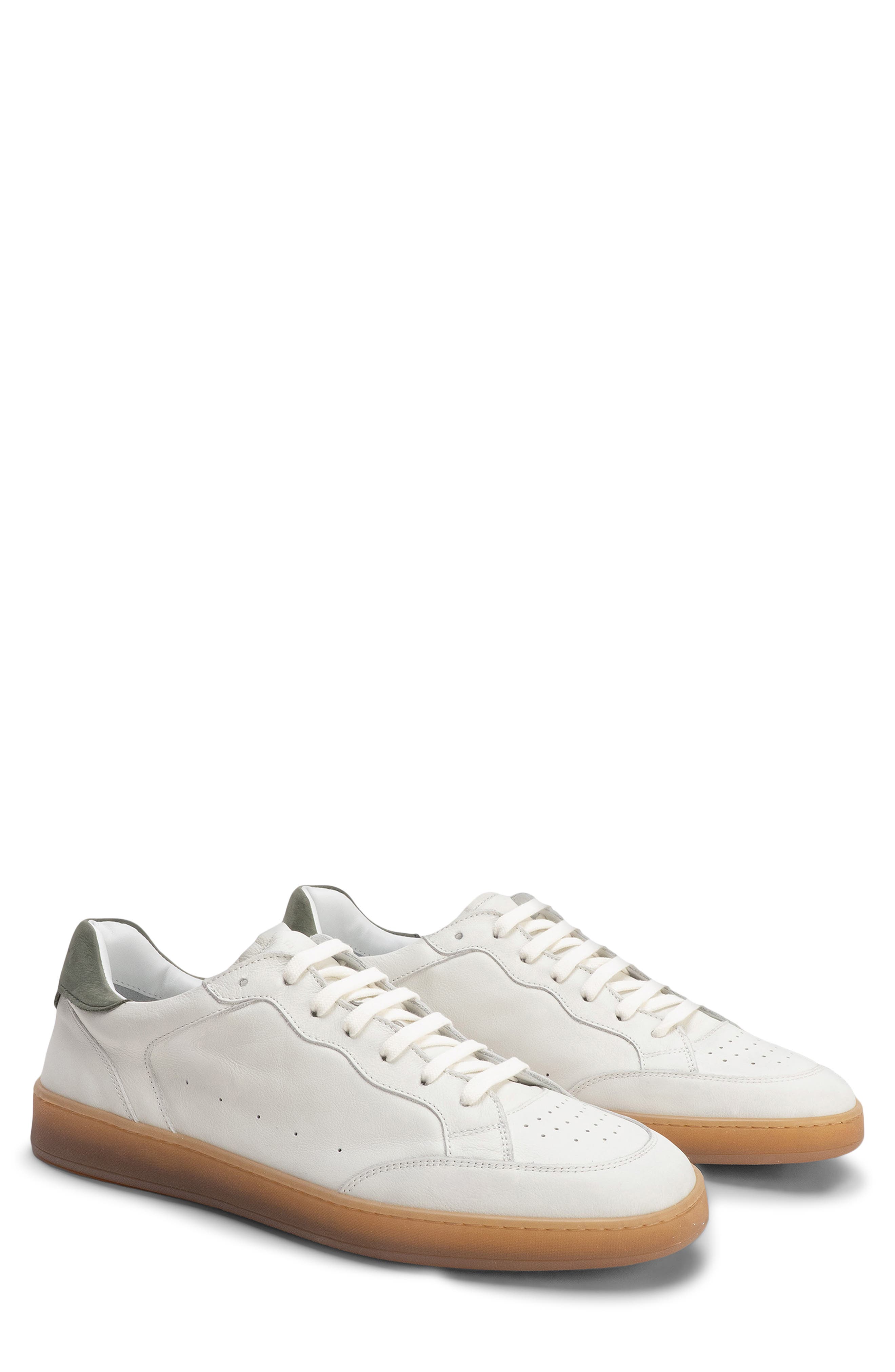 Robert Barakett Rodney Court Leather Sneaker, Main, color, White