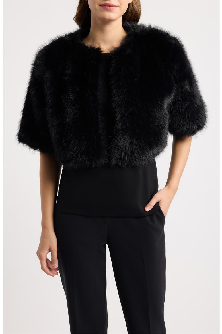 Faux Fur Shrug, Main, color, ANNE BLACK