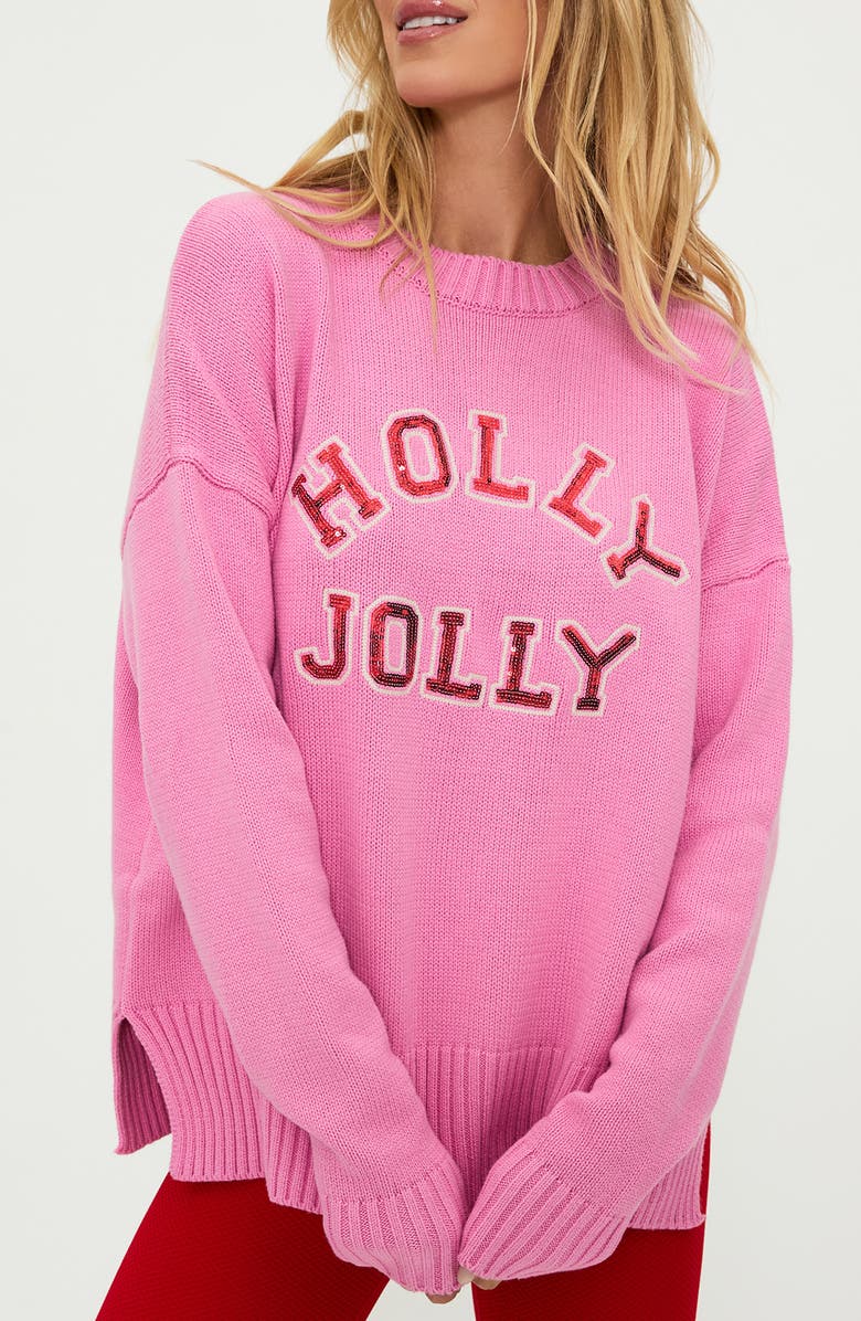 Beach Riot Callie Sequin Graphic Sweater, Alternate, color, Gumdrop Pink