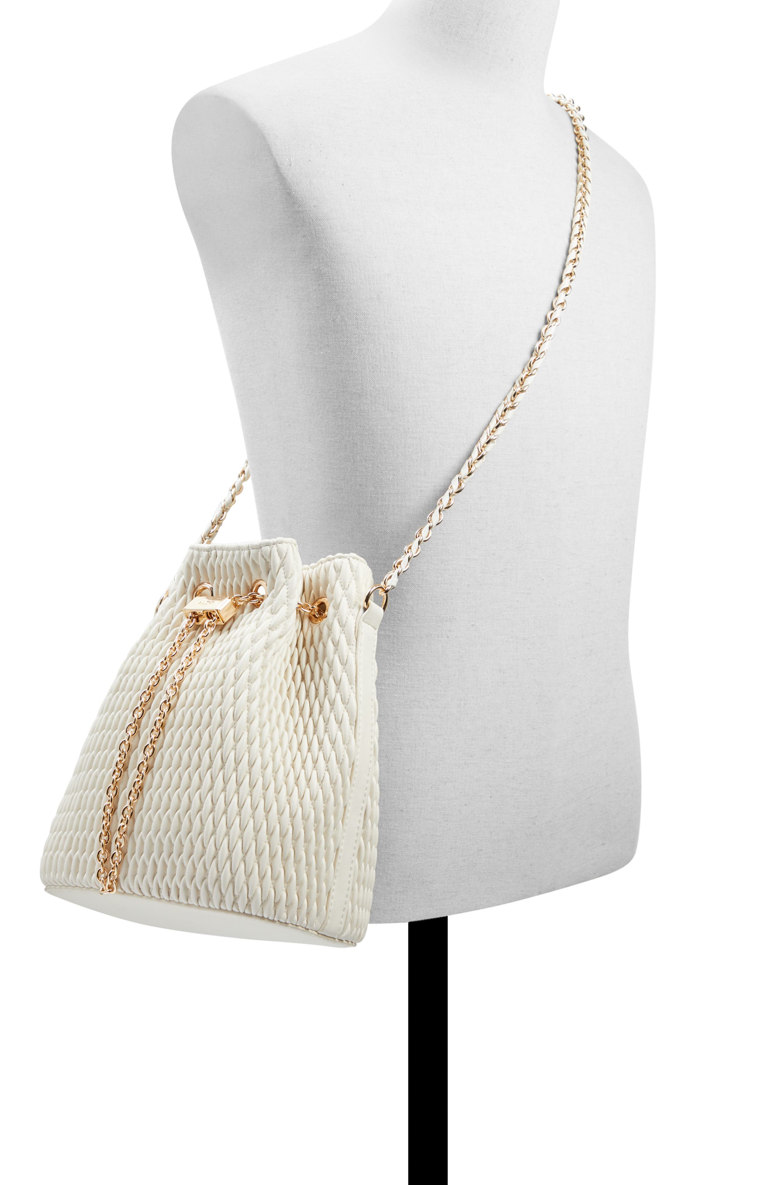 ALDO Natalya Quilted Faux Leather Bucket Bag, Alternate, color, 