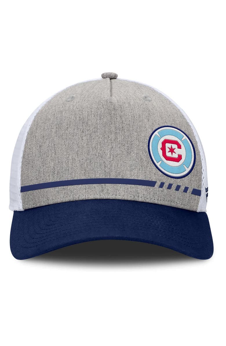 FANATICS Men's Fanatics Heather Gray Chicago Fire Low Block Trucker Adjustable Hat, Alternate, color, 