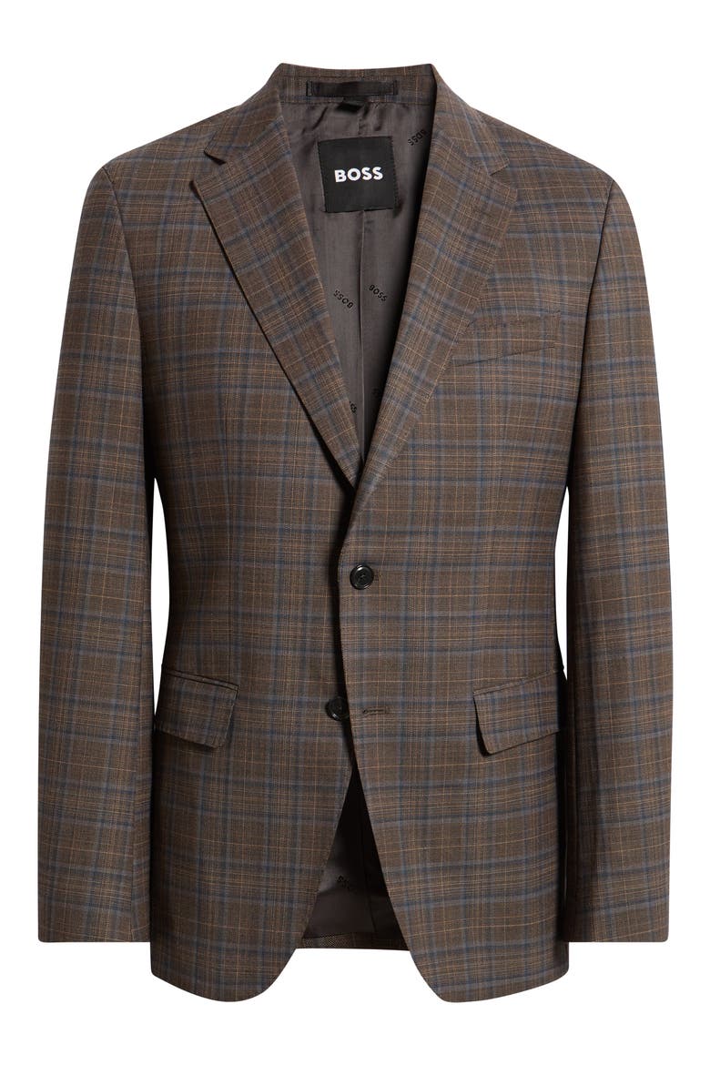 Hutson Plaid Wool Blend Sport Coat, Alternate, color, BROWN