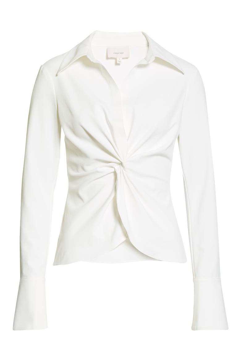 Mckenna Knot Waist Shirt, Alternate, color, IVORY