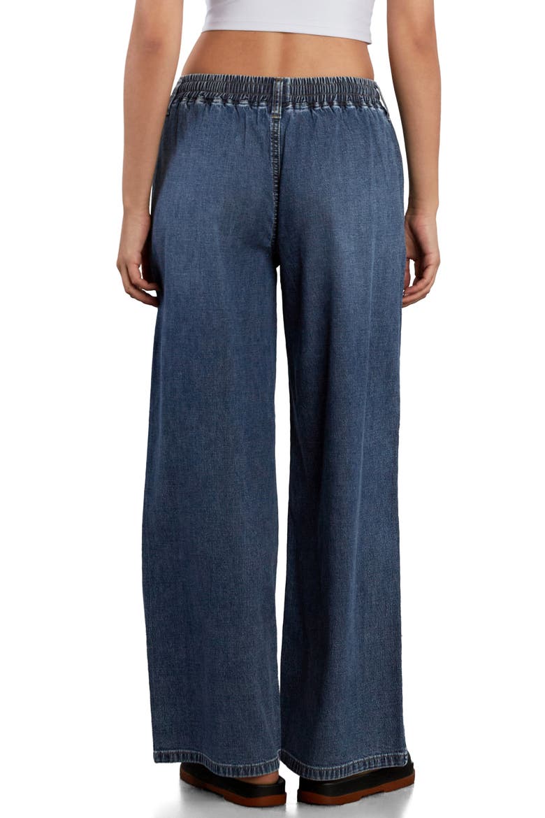 Elastic Waist Wide Leg Jeans, Alternate, color, SHINE BLUE
