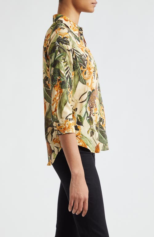 L Agence Camille Blouse In Ecru/rococo Jungle Multi