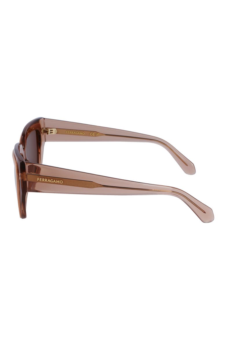 Classic Logo 55mm Square Sunglasses, Alternate, color, TRNSPRNT NUDE/ ROSE